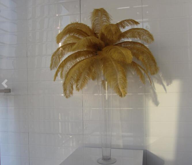 320pieces gold 12-14inch ostrich feathers - Click Image to Close