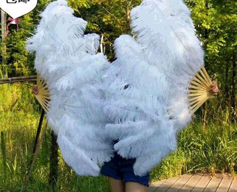 50pieces 22-24inch White ostrich feathers AND 50pieces 20-22inch White ostrich feathers