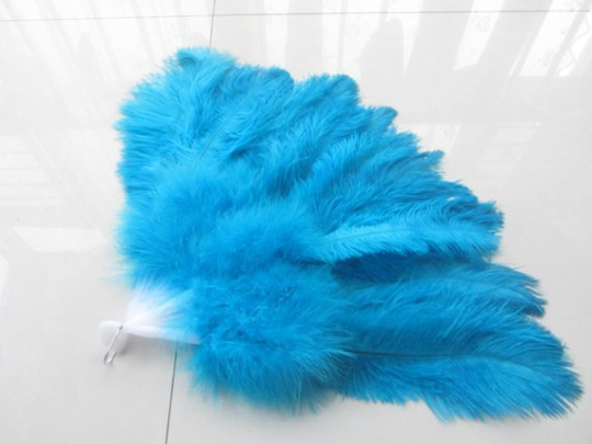 17pieces Large Feather Fan Burlesque Dance feather fan Bridal Bouquet Turquoise