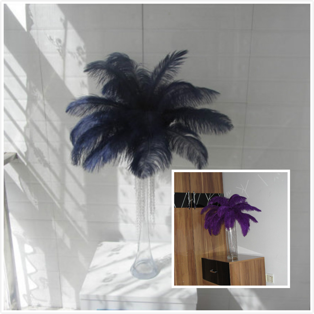 500 purple, 300 navy blue ,10-12inch ostrich feathers - Click Image to Close