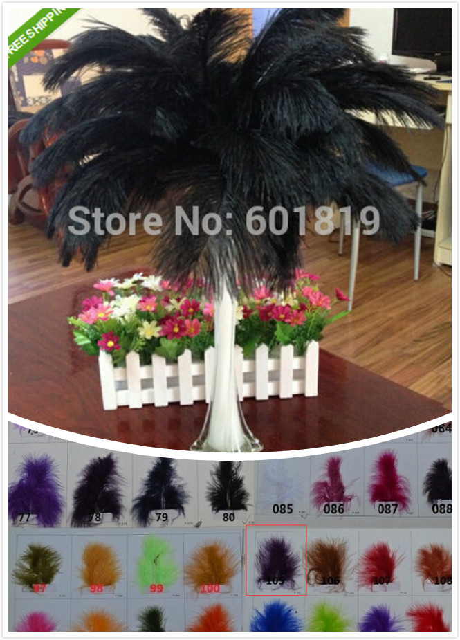 1500pcs (500 black, 500 gold, 500 dark purple- color #105) 12-14inch ostrich feathers - Click Image to Close