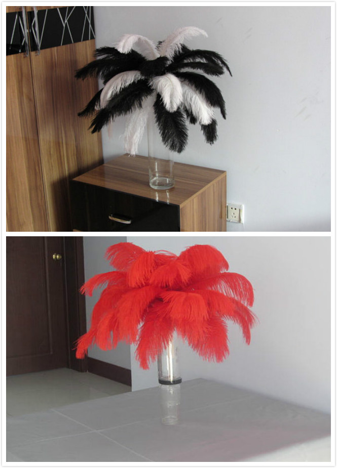 150 18-20inch ostrich feathers(50 red,50black,50white)