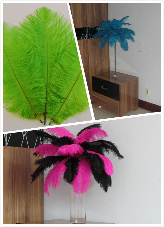 760pieces 12-14inch ostrich feathers（you pick the color,Turquoise/black，Hot pink/black，Neon green/black） - Click Image to Close