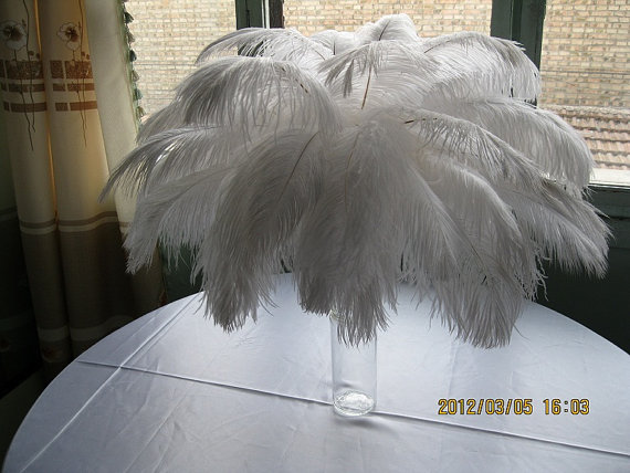 1000pcs 14-16inch white ostrich feathers - Click Image to Close