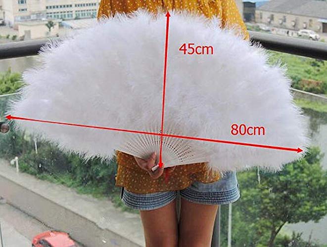 arrivlal in 5days,10pieces 80 * 45cm white feather fan Burlesque dance fan Bridal Bouquet