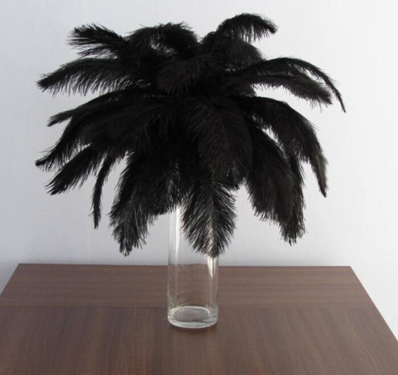 300pieces 18-20inch black ostrich feathers