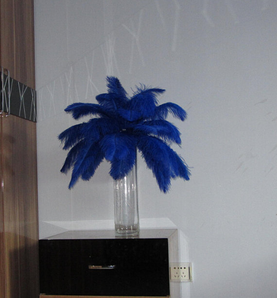 400pcs 12-14inch Royal Blue/navy Ostrich Feather - Click Image to Close