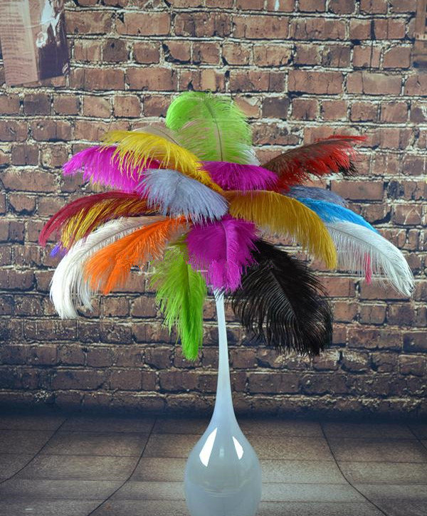 FREESHIPPING WHOLESALE DISCOUNT 100pcs 12-14inch colorful Ostrich Feather For wedding centerpiece decorations,ostrich plumes,eiffel tower centerpiece