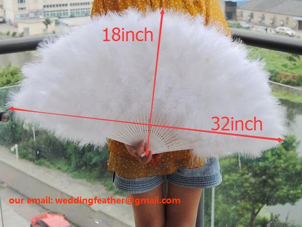 9pcs 80*45cm Large Burlesque Dance feather fans - Click Image to Close