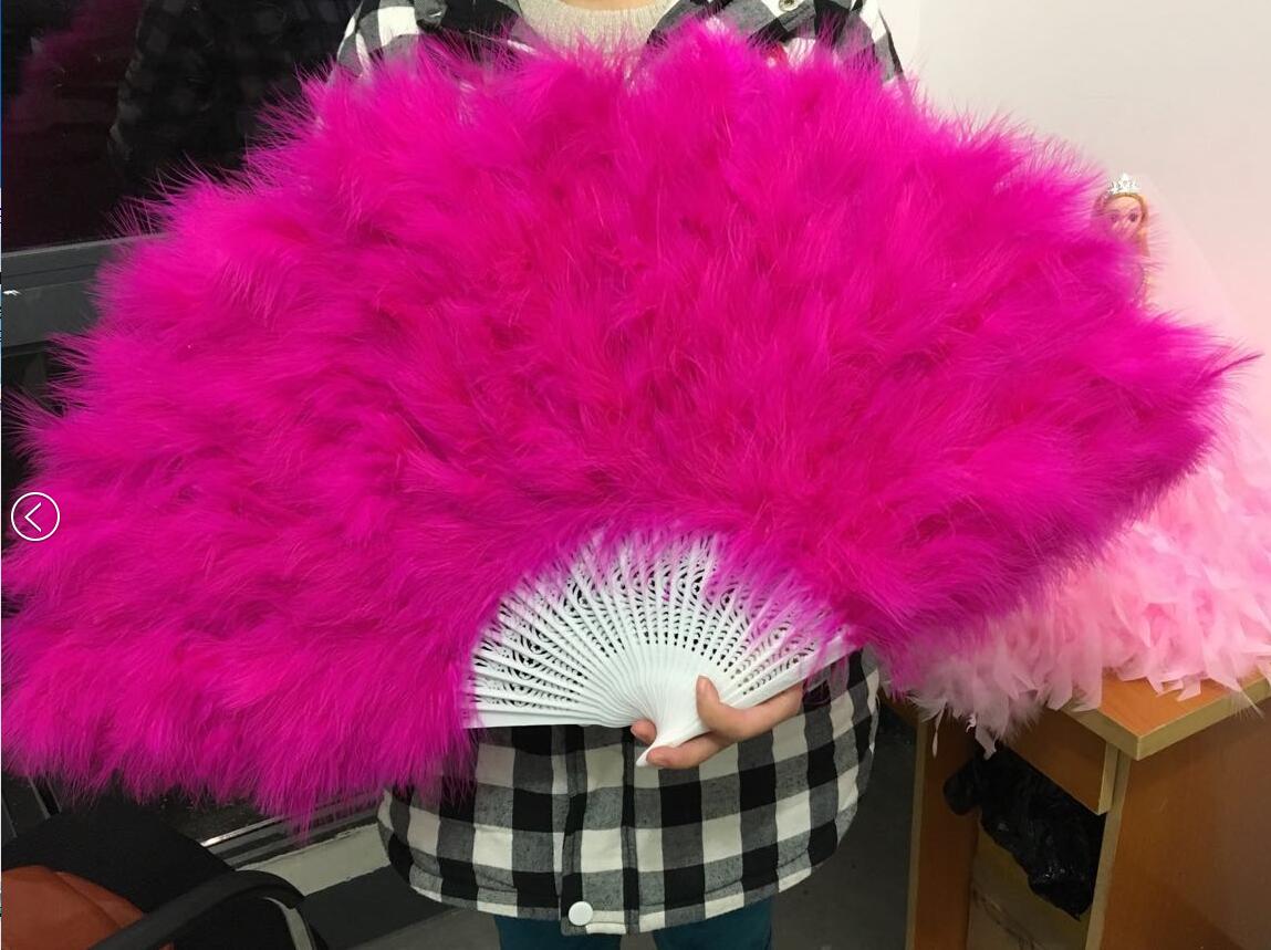 20pieces pink Large Burlesque Dance feather fan Bridal Bouquet